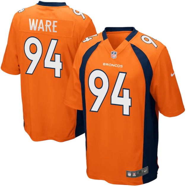 mens denver broncos demarcus ware nike orange game jersey